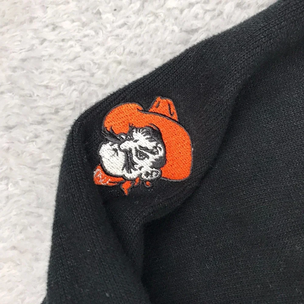 Polo Ralph Lauren 1/4 Zip Pullover Mens L Black OSU Oklahoma Pistol Pete Sweater